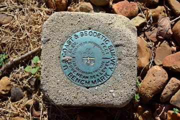 US Coast & Geodetic Survey benchmark in front of the Cumberland County Courthouse.