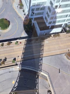 The Sunsphere's shadow over Clinch Street, viewed from the observatory.