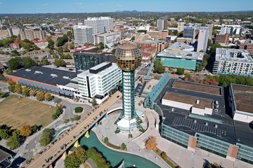 The Sunsphere, viewed from the air.