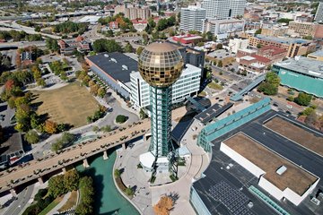 The Sunsphere, viewed from the air.