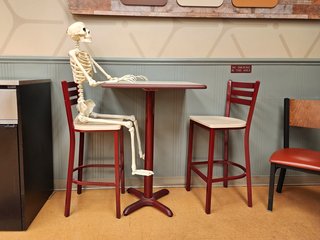 One thing that we saw at Food City was plenty of Halloween decor, as they had these plastic skeletons posed around the store.  It was pretty fun, as they had them in all kinds of interesting poses.  This would become a recurring theme at other Food City locations that we visited.