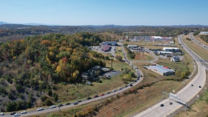 Flying back to the launch site after photographing the diverging diamond and the Buc-ee's.  I parked at the former Eagle Springs Winery facility, which gave me good line of sight to everything that I was trying to photograph.