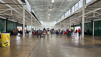 The Farmers Market building, being used to host an event.