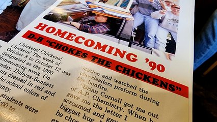 I don't know what surprised me more: that the homecoming theme was "Choke the Chickens" in the first place, or that the adults in charge let that make it past the idea stage.