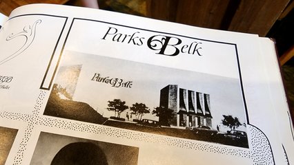 This was on the sponsor pages, and is an example of the way that Belk used to brand some of its stores with various other stakeholders' names.  As I understand it, the Belk family bought out all of these other stakeholders' interests in the nineties, which is why it's just "Belk" today.