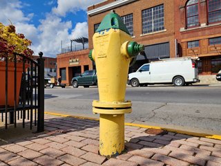 This was a unique shape for a fire hydrant.