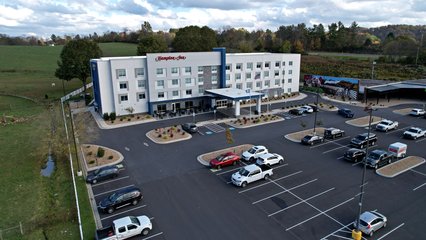 A relatively new Hampton Inn on an adjacent property.  I found it curious that it anchored a shopping center.  Apparently, it replaced a Magic Mart on the same site (Magic Mart went out of business as a company in 2018).