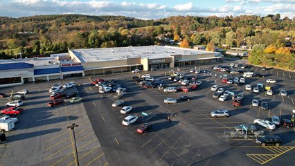 Then I put the drone up in the air and got some aerial shots of the store.