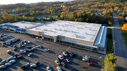 Then I put the drone up in the air and got some aerial shots of the store.