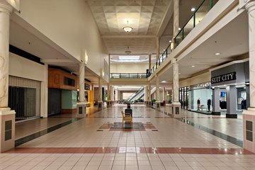 Interior of Tanglewood Mall, facing southwest.  Tanglewood was a little bit emptier this time than I remembered.