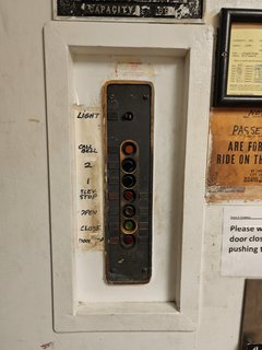 Elevator panel at the storage facility.
