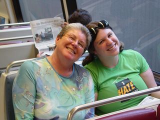 On August 1, I took my regular DC trip with Mom and Sis in tow. Here, they struck a pose on the Metro at Vienna.