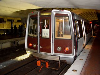 On October 26, while Matthew Tilley and I were out railfanning, the mysterious "WHITE" sign made another appearance, this time on Breda 3208 at L'Enfant Plaza.