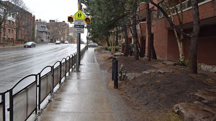 This is the sidewalk where Muffy lamented her house's being demolished before riding off at the beginning of the sequence.