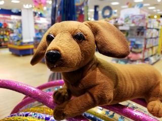 This stuffed dachshund was adorable, and reminded me a little of Greta.