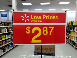 In Canada, Walmart price signs are red with yellow lettering.  These are black and white in US stores.