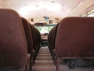 Interior of Snapper. The last few rows of seats had been removed to create space to store coolers and such.