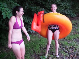 Carrie and Mary, along with a few others, abandoned the water entirely for a time to wait out the storm.