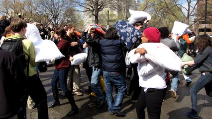 Dupont Circle pillow fight, April 2, 2011