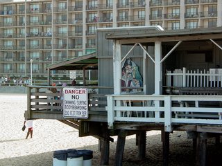 As you can see, this is a serious operation. There are businesses on this pier closer in, and there is an admission fee to access the pier, which varies depending on whether you're there to just look or to fish. Notice how the buildings are sitting directly on the pier.