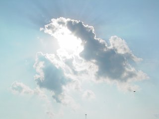 What an interesting cloud! I love it how you can see the sunlight radiating out from behind the cloud. This day was nearly perfectly clear, with only the occasional cloud here and there.