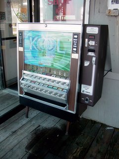 A cigarette vending machine? I didn't think any of these existed anymore. Before this, I had not seen a cigarette vending machine in about twelve years - back when we still lived in Arkansas. As you can see, the machine is still meticulously maintained, judging by the recent Kool logo on the front of it.