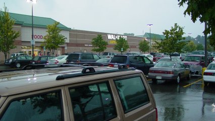 The fourth and final Wally World of the trip, in Glen Allen. I love the exterior here. All brown brick, and green roofs. Matched the shopping center that it was attached to for the most part. Inside, it was quite obvious that this store was a converted store, as it had the drop ceiling and the non-Supercenter floor plan inside, with the obvious exception of the grocery area. I bought a Pepsi, in case I would need it later.