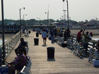 Lots of people were out fishing off the sides of the pier on this particular day.