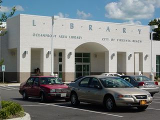 This is the Oceanfront Area Library, where I used the Internet while on vacation. It's a nice library of fairly recent construction.