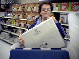 After we loaded Rebecca's tubs into the cart, she got herself a set of glasses for the kitchen.