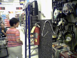 Meanwhile, while we were still in Housewares, we found a loose ladder.