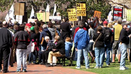 This was definitely an older crowd than many of the anti-war demonstrations that I have participated in.