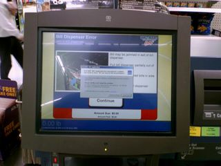 I was far less surprised two days later, however, to see that one of the Fastlanes at the Waynesboro Wal-Mart, which run Windows XP, had crashed.