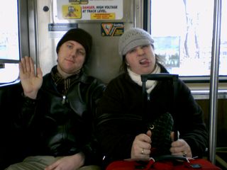 On December 30th, while on the train, Chris acts bored while Sis makes a crazy face for the camera.