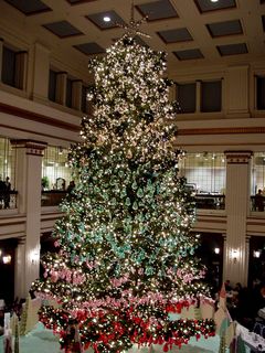 After leaving Daley Plaza, we went to the Macy's on State Street, formerly the flagship store for Marshall Field's. They had a tremendous Christmas tree in their restaurant.