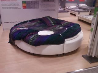 On an April 4 trip to IKEA with Mom, we again noticed the round bed. Question for you: Who would actually want to sleep on a round bed? Seems a shade strange to me, but I suppose someone does...
