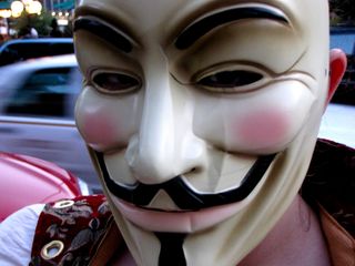 HT was still around, too, and still wearing the Guy Fawkes mask that was forcibly removed from her face. As you can see below, the mask was removed with enough force to cause considerable cracking and buckling.
