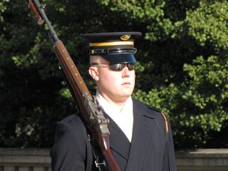 The day after going to Philadelphia, Mom and I went over to Arlington Cemetery, where we saw the guard "walking the mat" in front of the Tomb of the Unknowns.