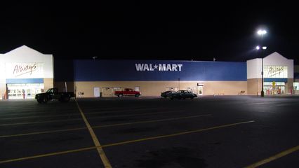 That rare moment during a Wal-Mart remodel, shown here at the Dayton store, where the word "Supercenter" is gone from the building.