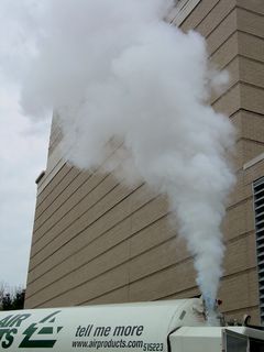 Sometimes you never know what you'll find. This truck was spewing out some kind of vapor while servicing a location outside George Washington University Hospital.