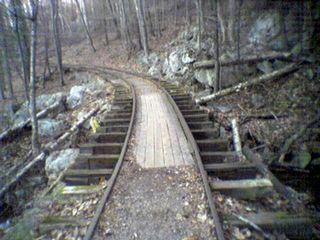 On November 25, which was Black Friday, I took a drive on the Blue Ridge Parkway after work to relax. I had a blast, too. I took a moment to explore this reproduction of an old logging railroad at Yankee Horse Ridge, which was a lot of fun. I walked the track from one end to the other and back.