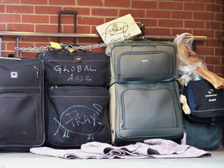 This row of suitcases chained together in front of Dupont Circle intrigued me. Not so much the suitcases themselves, but the symbols drawn on and located around them. It intrigued me enough to run it as a photo feature (first Kodak photo feature), but unfortunately, my research into these messages turned up nothing.