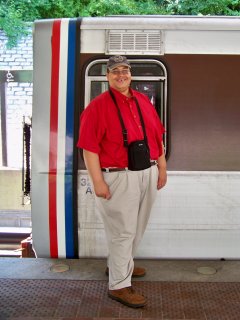 Matthew poses for a photo in front of Breda 3278 at Huntington.