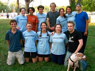 At the end of our last game, all the volleyball players posed for a photo. This was definitely a fun evening activity.