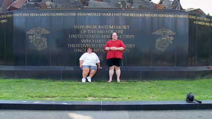 Once the group cleared, Katie and I got someone to take a picture of us in front of the Iwo Jima Memorial.