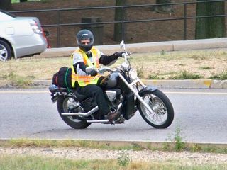 As we left, we got the surprising sight of seeing a Metro employee on a motorcycle taking an on-ramp.