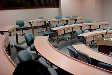 This photo shows room 102, one of the small classrooms on the first floor, photographed in February 2001.