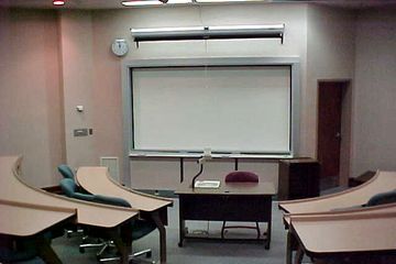 This photo shows room 102, one of the small classrooms on the first floor, photographed in February 2001.