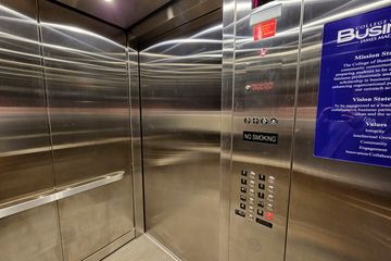 The office tower elevators had been modernized prior to the building renovation, as Elyse and I had observed that they were no longer Dover Impulse when we visited in 2016.  We observed no additional changes inside the elevator between 2016 and 2022.