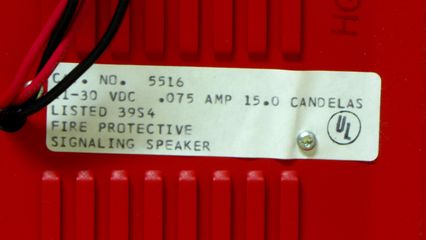 Faraday 5516, label - note "speaker" wording